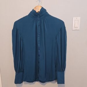 AX Armani Exchange Teal Women's Silk Blouse